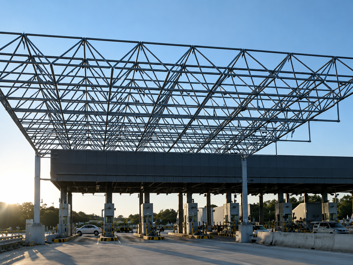 MS fabricated structure slat profile and surface finish — corrosion-resistant detail